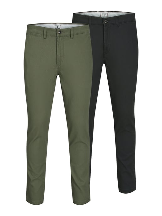 JACK&JONES Men's Multi-Pack Pants, Marco Paspel Pockets Low Rise Chinos, 2 Pack - Image 1