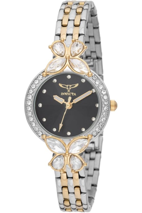 Invicta Wildflower 69096 Reloj de Mujer - Movimiento de Cuarzo - Metal con Esfera Negra - 30 mm - Image 1