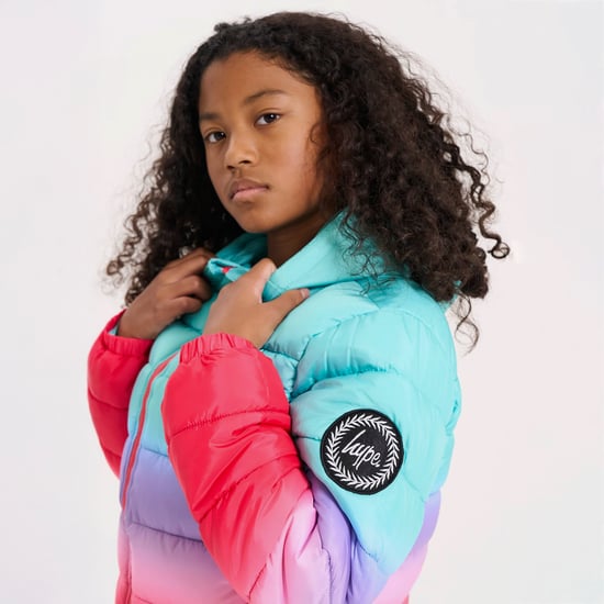 Chaqueta acolchada para niñas, abrigo de invierno rosa con capucha y acolchado cálido. - Image 5