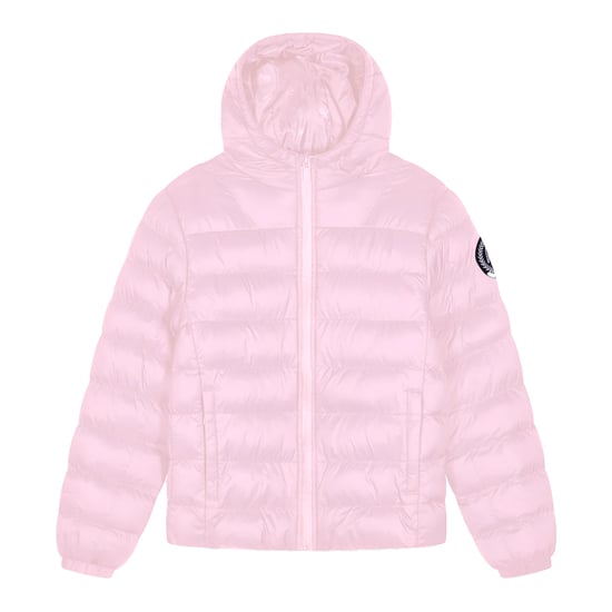 Chaqueta acolchada para niñas, abrigo de invierno con capucha en color rosa - Image 1