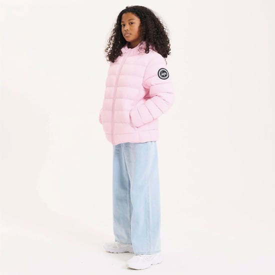 Chaqueta acolchada para niñas, abrigo de invierno con capucha en color rosa - Image 3
