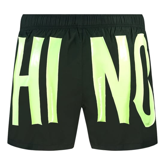 Bañador Negro Con Logo Amarillo Grande De Moschino - Image 2