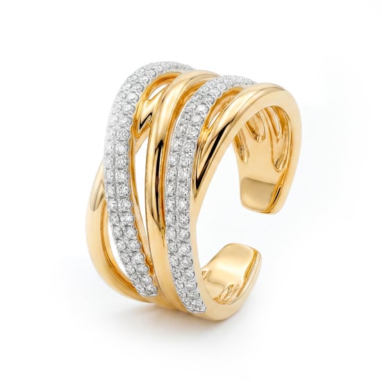 Anillo Luxenter de Aleación de Metal y Circonita Brillante acabado en oro amarillo de 18k - Ximara - Image 1