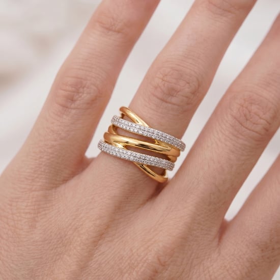 Anillo Luxenter de Aleación de Metal y Circonita Brillante acabado en oro amarillo de 18k - Ximara - Image 5