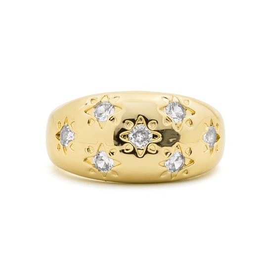 Anillo Luxenter de Aleación de Metal y Circonita Brillante acabado en oro amarillo de 18k - Juini - Image 5