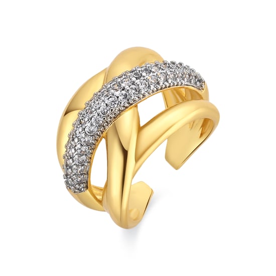 Anillo Luxenter de Aleación de Metal y Circonita Brillante acabado en oro amarillo de 18k - Prukah - Image 1