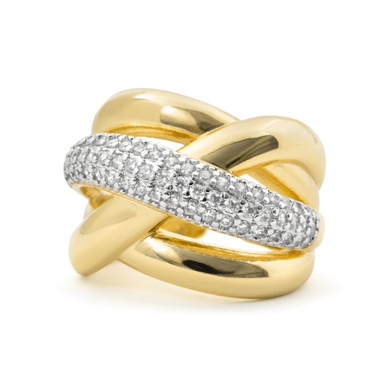 Anillo Luxenter de Aleación de Metal y Circonita Brillante acabado en oro amarillo de 18k - Prukah - Image 6