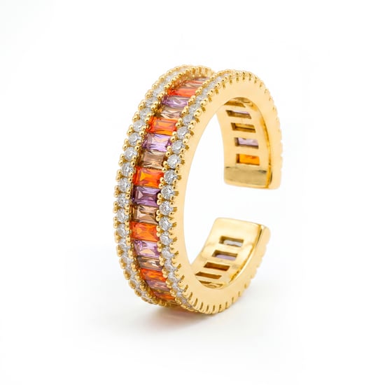 Anillo Luxenter de Aleación de Metal y Circonita Multicolor acabado en oro amarillo de 18k - Baldlal - Image 1