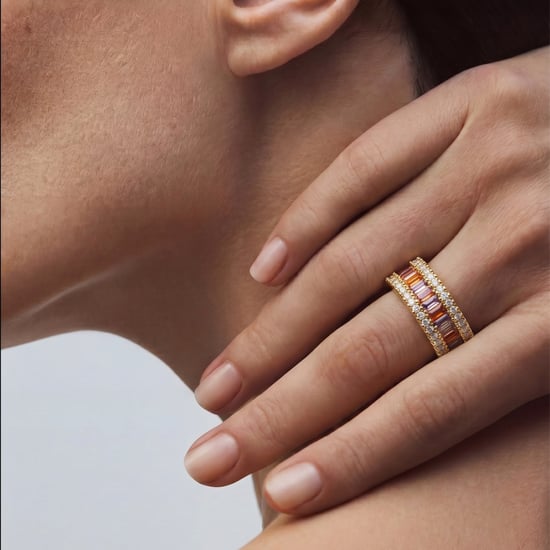 Anillo Luxenter de Aleación de Metal y Circonita Multicolor acabado en oro amarillo de 18k - Baldlal - Image 2