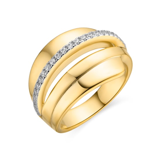 Luxenter Anillo de Plata de Ley 925 y Circonita Brillante acabado oro 18k - Makho - Image 1