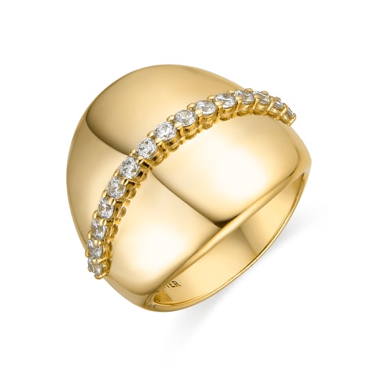 Luxenter Anillo de Plata de Ley 925 y Circonita Brillante acabado oro amarillo de 18k - Idel - Image 1