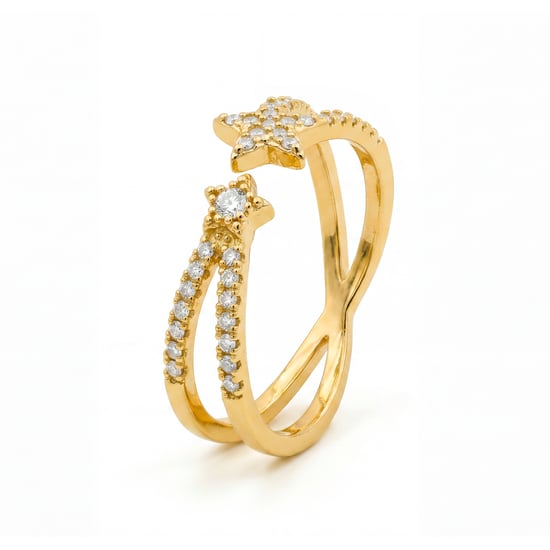 Anillo Luxenter de Aleación de Metal y Circonita Brillante acabado en oro amarillo de 18k - Helmsu - Image 1