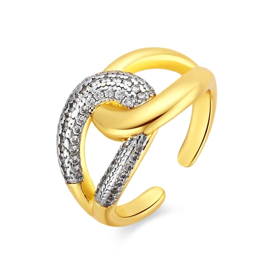 Anillo Luxenter de Aleación de Metal y Circonita Brillante acabado en oro amarillo de 18k - Denan - Image 1