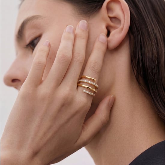 Anillo Luxenter de Aleación de Metal y Circonita Brillante acabado en oro amarillo de 18k - Isda - Image 2
