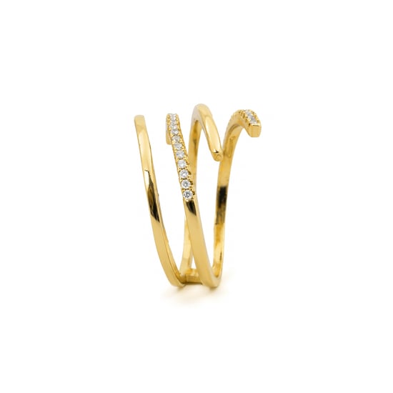 Anillo Luxenter de Aleación de Metal y Circonita Brillante acabado en oro amarillo de 18k - Isda - Image 3