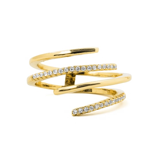 Anillo Luxenter de Aleación de Metal y Circonita Brillante acabado en oro amarillo de 18k - Isda - Image 6