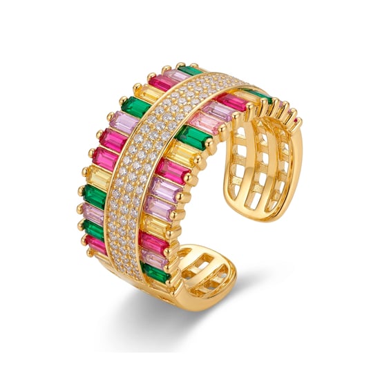Luxenter Anillo de Circonita Multicolor acabado en oro amarillo de 18k - Maku - Image 1