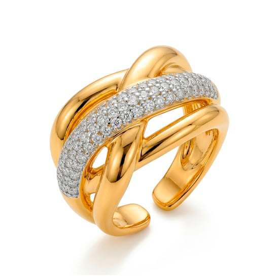 Luxenter Anillo de Circonita Brillante acabado en oro amarillo de 18k - Gola - Image 1