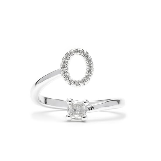 Luxenter Anillo con circonita brillante acabado plata - Alphabet - Image 1