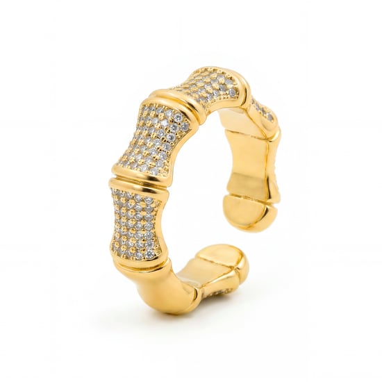 Anillo Luxenter de Aleación de Metal y Circonita Brillante acabado en oro amarillo de 18k - Rechi - Image 1