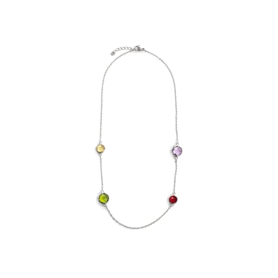 Collar Luxenter de Aleación de Metal y Circonita Multicolor acabado en rodio - Dowka - Image 3