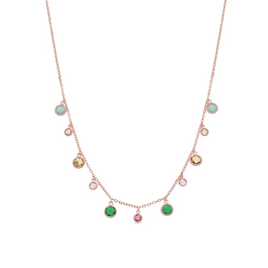Collar Luxenter de Aleación de Metal y Circonita Multicolor acabado en oro rosa de 18k - Huis - Image 1