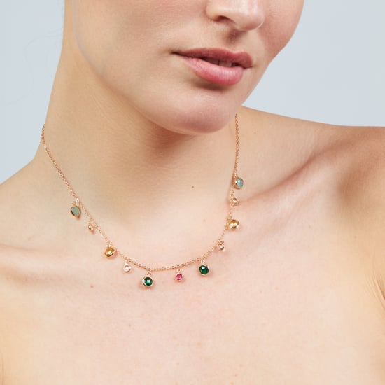 Collar Luxenter de Aleación de Metal y Circonita Multicolor acabado en oro rosa de 18k - Huis - Image 4