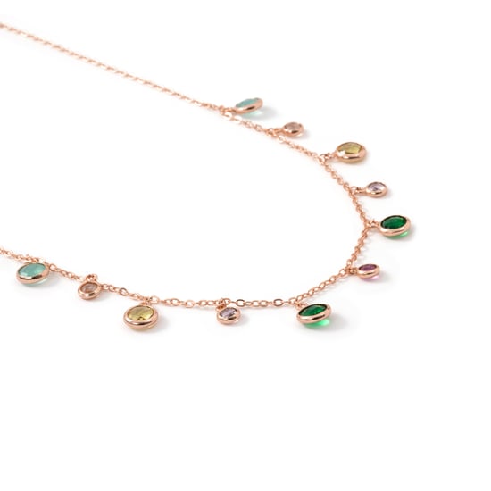 Collar Luxenter de Aleación de Metal y Circonita Multicolor acabado en oro rosa de 18k - Huis - Image 6