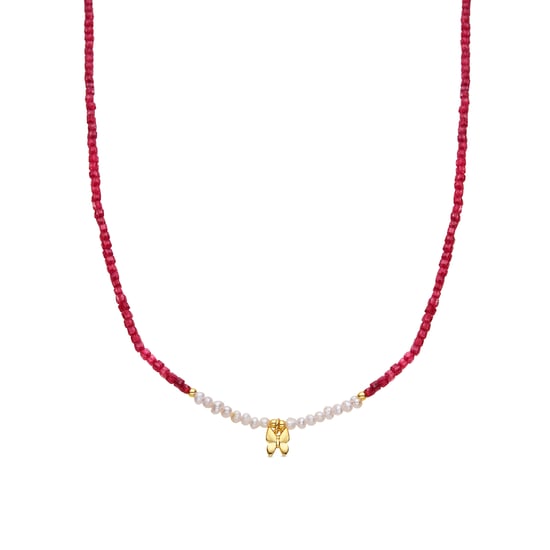 Luxenter Collar de Plata de Ley 925 y Perla Blanca acabado oro amarillo de 18k - Gama - Image 1