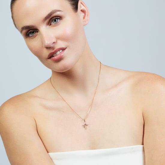 Collar Luxenter de Aleación de Metal y Circonita Brillante acabado en oro rosa de 18k - Kailial - Image 2