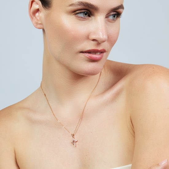 Collar Luxenter de Aleación de Metal y Circonita Brillante acabado en oro rosa de 18k - Kailial - Image 5