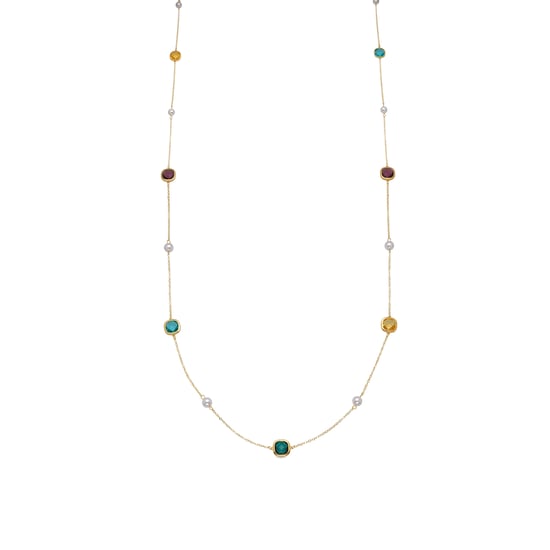 Luxenter Collar de Cuarzo Hidrotermal Multicolor acabado en rodio - Sham - Image 1