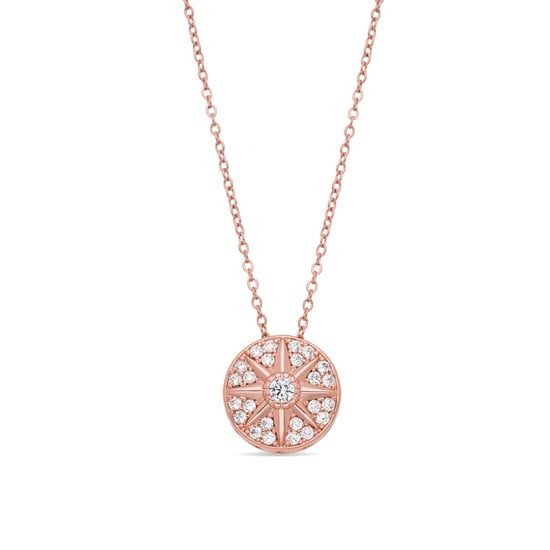 Collar Luxenter de Aleación de Metal y Circonita Brillante acabado en oro rosa de 18k - Fredry - Image 1