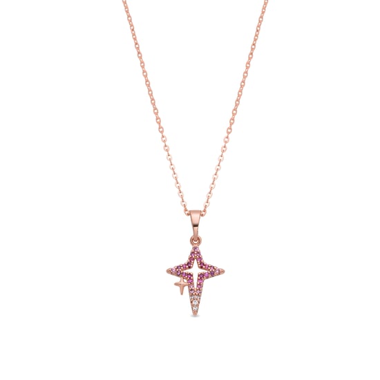 Collar Luxenter de Aleación de Metal y Circonita Rubí acabado en oro rosa de 18k - Kailial - Image 1
