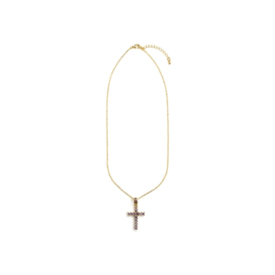 Collar Luxenter de Aleación de Metal y Circonita Amatista acabado en oro amarillo de 18k - Amku - Image 3