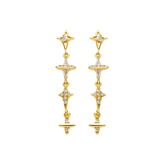 Luxenter Pendientes de Plata de Ley 925 y Circonita Brillante acabado oro 18k - Holis - Image 1