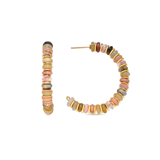 Luxenter Pendientes acabado oro amarillo de 18k y Multicolor Piedra Natural - Onisu - Image 1