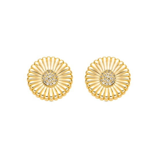 Luxenter Pendientes de Plata de Ley 925 y Circonita Brillante acabado oro 18k - Olie - Image 1