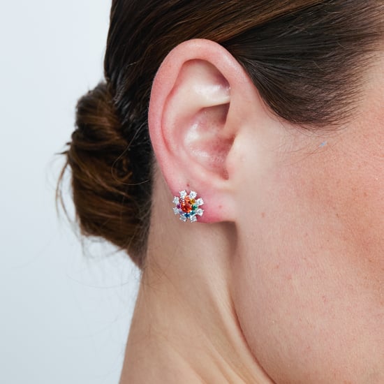 Pendientes Luxenter de Aleación de Metal y Circonita Multicolor acabado en rodio - Necoatl - Image 4