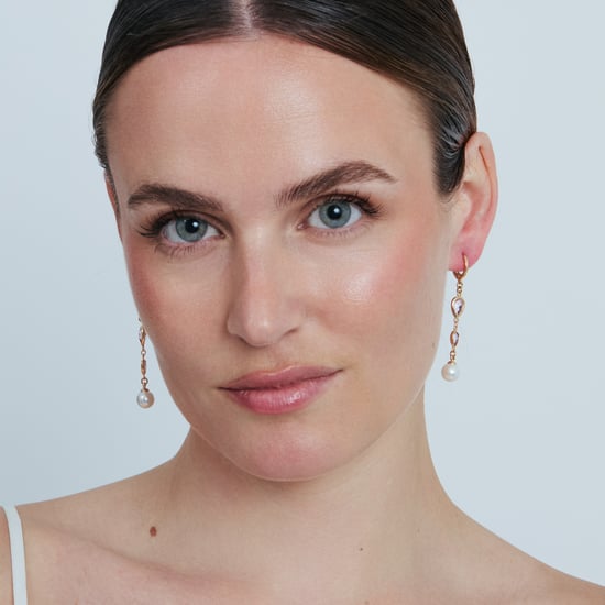 Pendientes Luxenter de Aleación de Metal y Perla Blanca acabado en oro rosa de 18k - Cainhtsi - Image 2