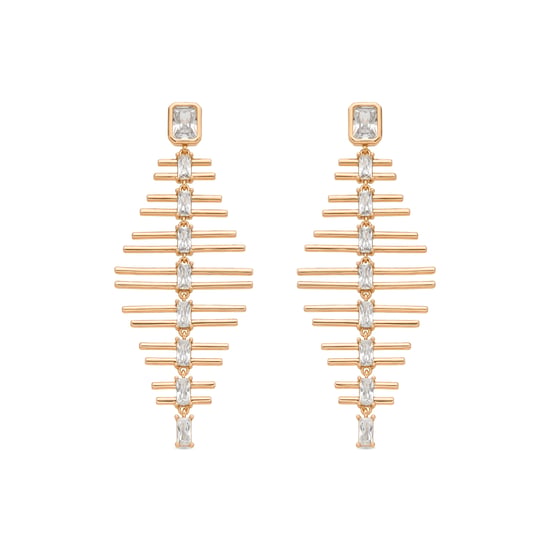 Luxenter Pendientes acabado oro amarillo de 18k y Circonita Brillante - Sabrin - Image 1