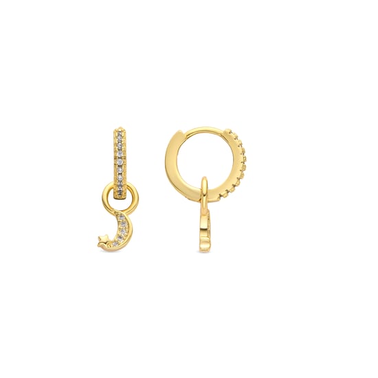 Luxenter Pendientes acabado oro amarillo de 18k y Circonita Brillante - Lingma - Image 1