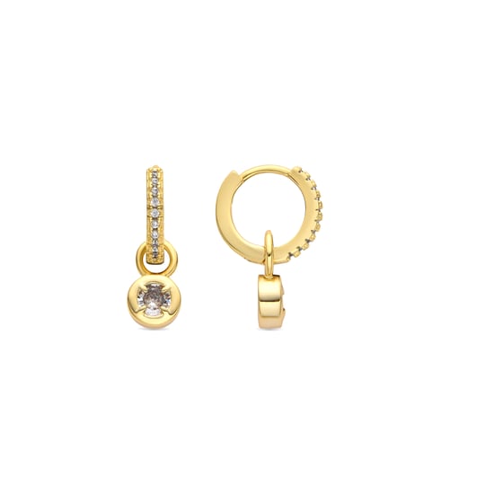 Luxenter Pendientes acabado oro amarillo de 18k y Circonita Brillante - Yacoss - Image 1