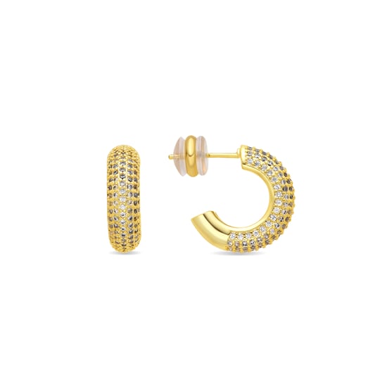 Luxenter Pendientes acabado oro amarillo de 18k y Circonita Brillante - Niras - Image 1