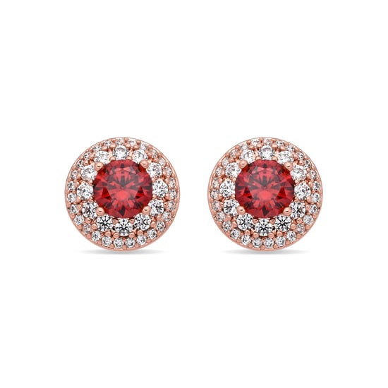 Pendientes Luxenter de Aleación de Metal y Circonita Rubí acabado en oro rosa de 18k - Riash - Image 1