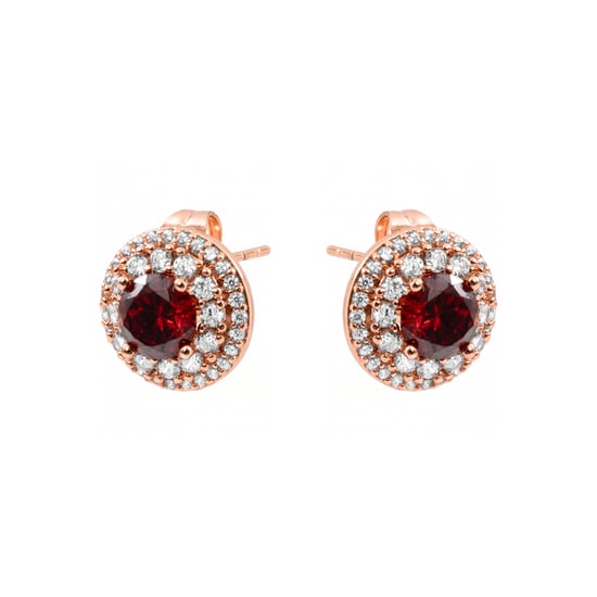 Pendientes Luxenter de Aleación de Metal y Circonita Rubí acabado en oro rosa de 18k - Riash - Image 3