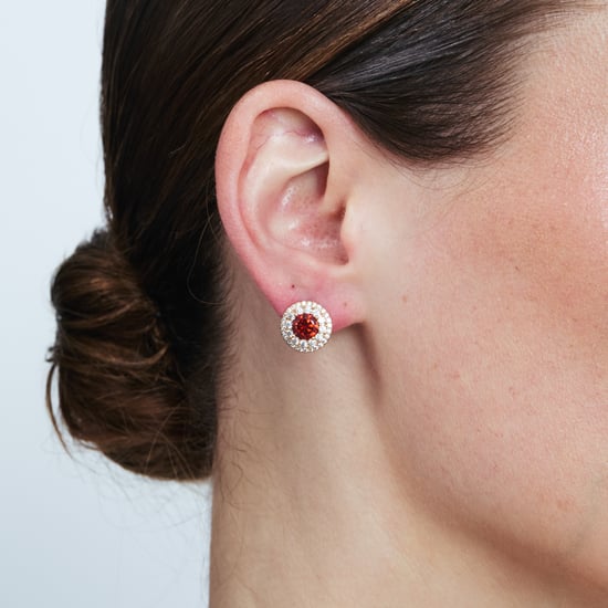 Pendientes Luxenter de Aleación de Metal y Circonita Rubí acabado en oro rosa de 18k - Riash - Image 4