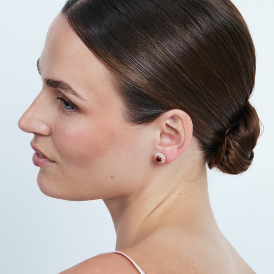 Pendientes Luxenter de Aleación de Metal y Circonita Rubí acabado en oro rosa de 18k - Riash - Image 5