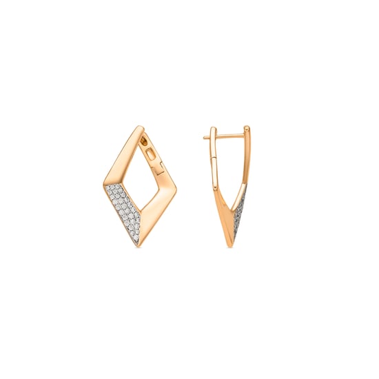 Luxenter Pendientes acabado oro amarillo de 18k y Circonita Brillante - Ssara - Image 1
