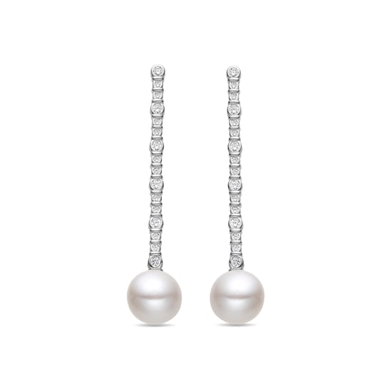 Luxenter Pendientes de Plata de Ley 925 y Perla Blanca acabado rodio - Nibar - Image 1